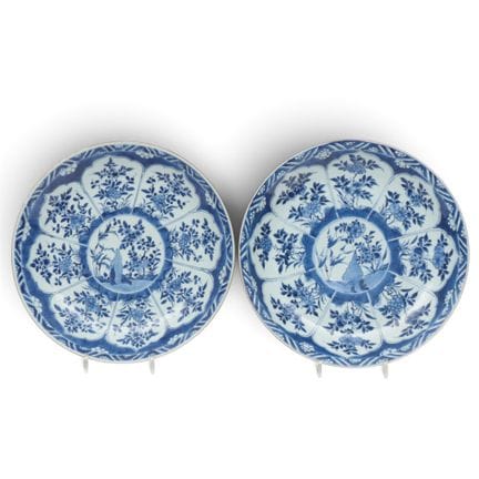 China, a pair of large blue-and-white porcelain di