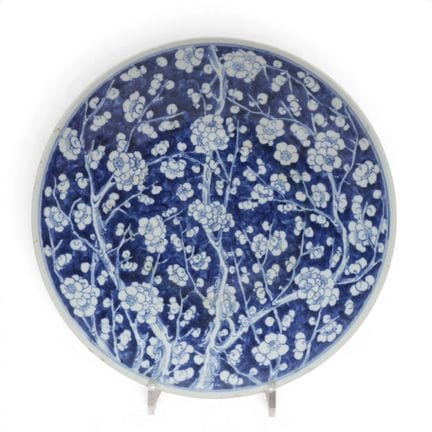 China, a blue-and-white "prunus and cracked ice" d