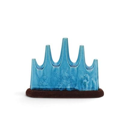 Chine, repose-pinceau à glaçure turquoise, période