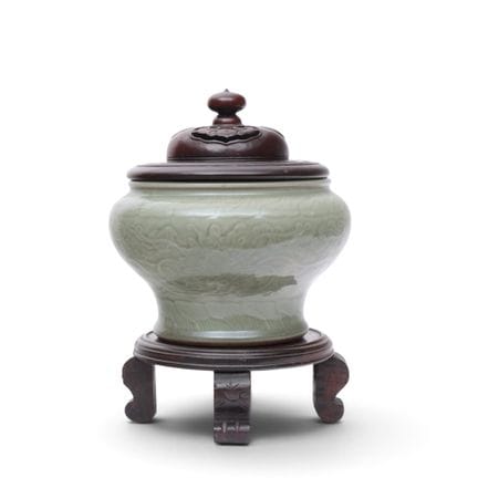China, a celadon-glazed jar, late Qing dynasty (16