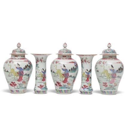 China, a large five-piece famille rose “Yang Xiang