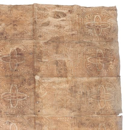 Samoa, fragmento de un antiguo panel de tela de co