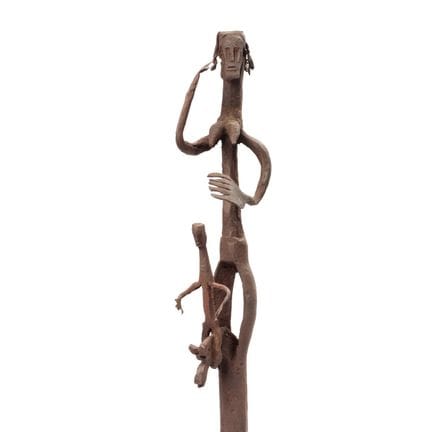 Malí, Dogon, figura ritual de hierro; escultura qu