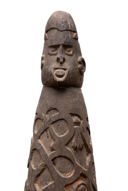 Papúa, Asmat, Costa de Casuarina, un reposacabezas