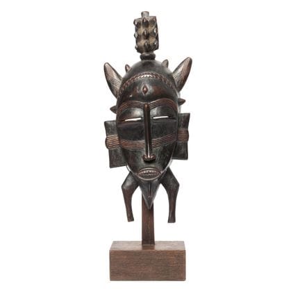 Costa de Marfil, senufo, máscara kpellie. 34 cm. m