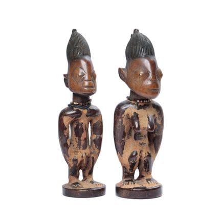 Nigeria, yoruba, un par de figuras gemelas: un hom
