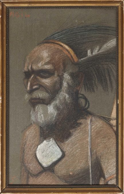 Petrus Vertenten (1884-1946), retrato a lápiz de u