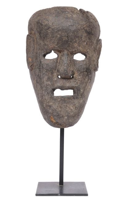 Nepal occidentale, maschera sciamanica in legno, a