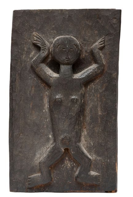 Filippine, Kankanai, porta intagliata in legno di 