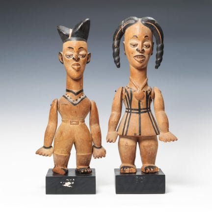 Nigeria, Ibibio, un par de marionetas, compuesto p
