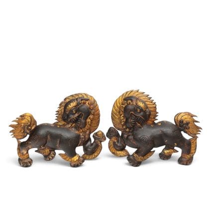 Tibet, a pair of partially gilded copper repoussé 