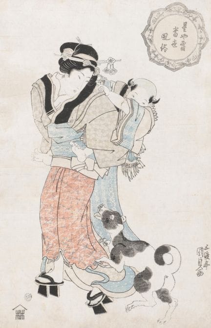 Japon, estampe sur bois d'Utagawa Kunisada, « Femm
