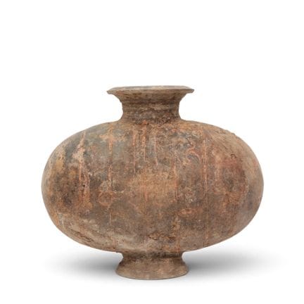 China, a painted pottery cocoon jar, Western Han d