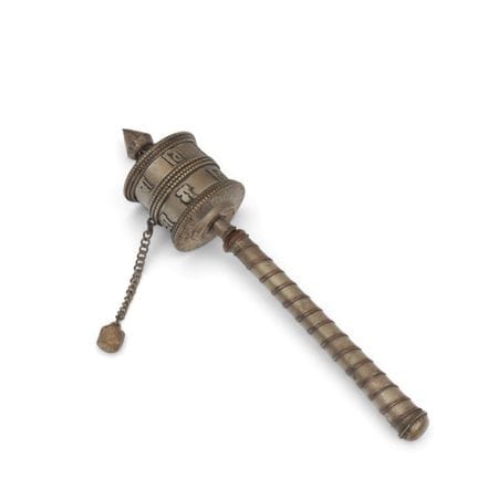 Tibet, a metal prayer wheel, 20th century, (some w