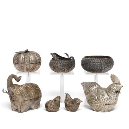 Southeast Asia, a collection of silver boxes made 