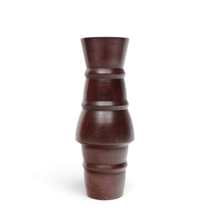 Japan, a chestnut-brown patinated bronze vase, sig