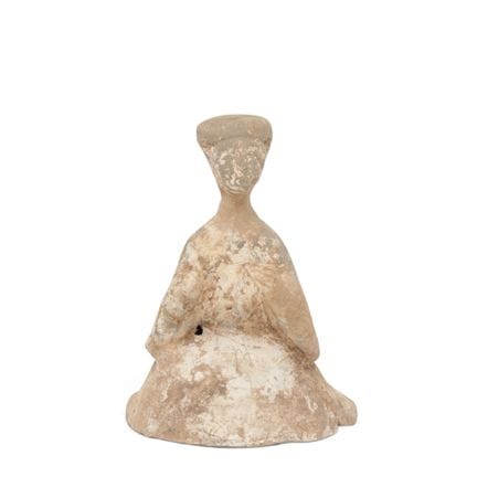 Chine, figurine en poterie représentant un musicie