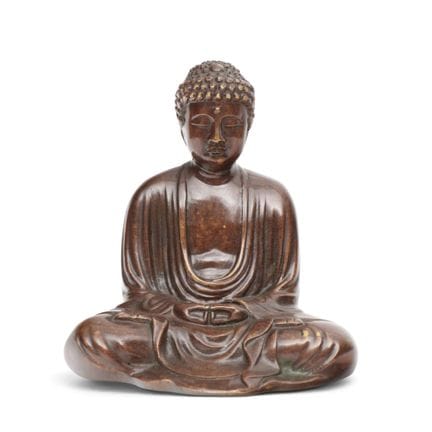 Japon, statue de Bouddha en bronze patiné, XIXe-XX