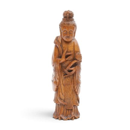 China, a bamboo figure of Guanyin, 19th century, c
