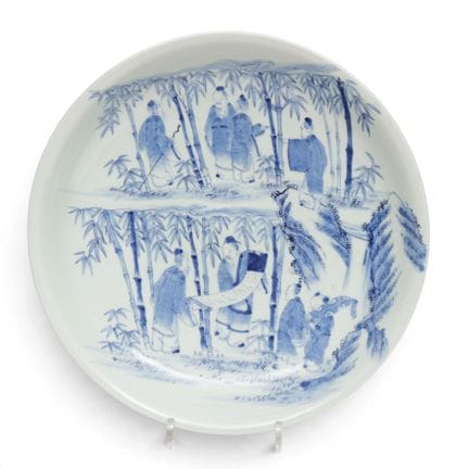 Japon, plat en porcelaine bleue et blanche, XIXe s