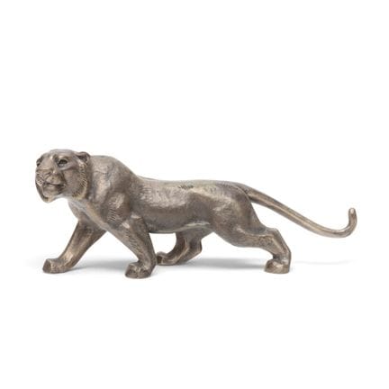 Japan, a "white bronze" model of a tiger, signed T