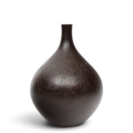 Japan, a large drop-shaped bronze vase, signed Kom