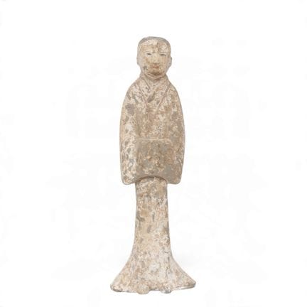Chine, figurine en poterie représentant un courtis