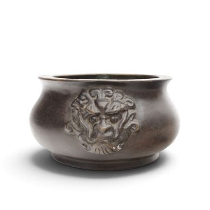 China, a bronze censer, 20th century, of rounded s