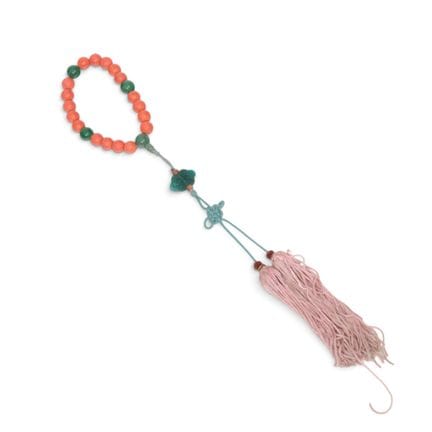 China, a glass rosary with eighteen beads, late Qi