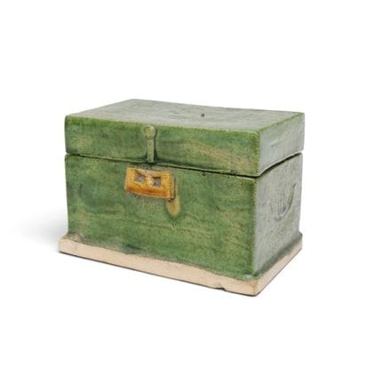 China, a green-glazed pottery model of a treasure 