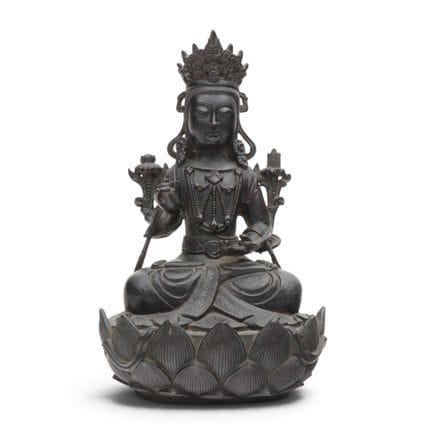 China, a bronze figure of Guanyin, 20th century, c