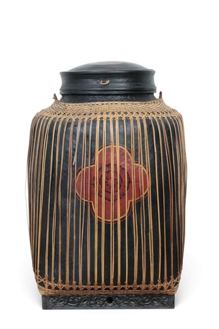 Thailand, a large black and red lacquered rice con