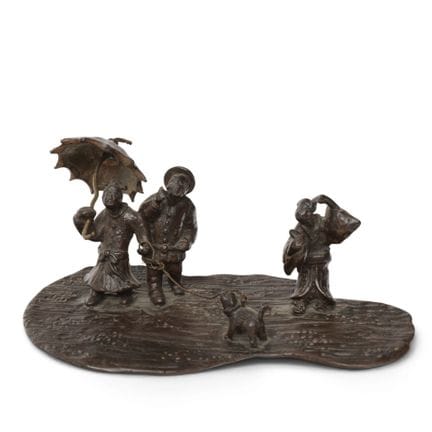 Japon, ensemble figuratif en bronze, début du XXe 
