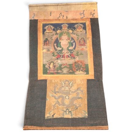 Tibet, a thangka, 18th-19th century,depicting a fo