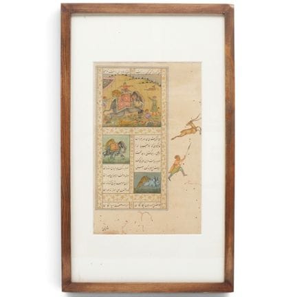 India, miniature book, hunting scenes, 19th centur