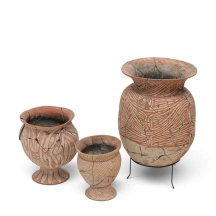 Thailand, three ceramic vessels, Ban Chiang cultur