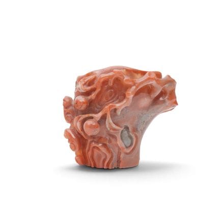 China, a carnelian agate "tree trunk" vase, ca. 19