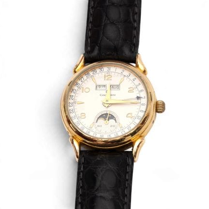 Chronograph Suisse, montre-bracelet plaquée or. À 