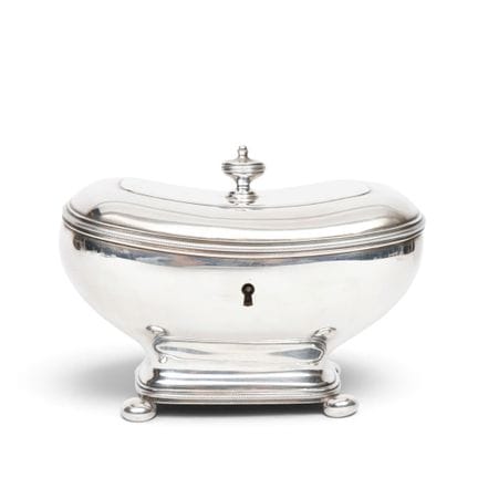 Boîte à thé, style Biedermeier, modèle bombé en fo