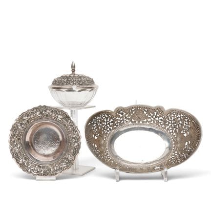 Djokja, plat à pain et petit bol en verre avec cou