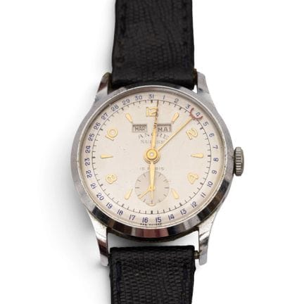 Ancre, montre-bracelet en acier à triple calandre,