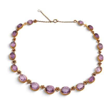 A 19th-century amethyst rivière necklace, composed