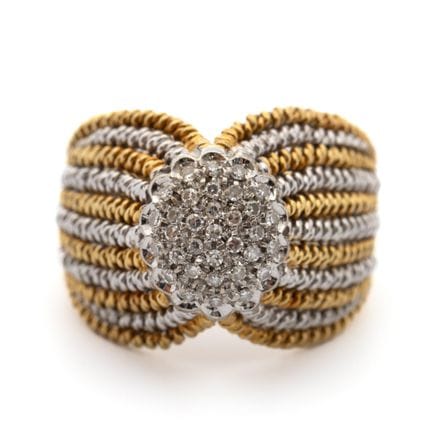 Bague habillée bicolore du milieu du siècle dernie