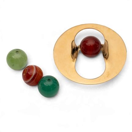 Une broche moderniste en or, années 1960. Conçue s