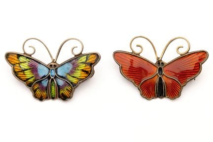 David Andersen, deux broches en forme de papillon 