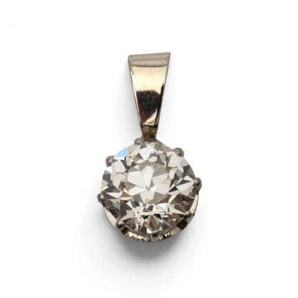 Pendentif solitaire en diamant, serti d'un diamant