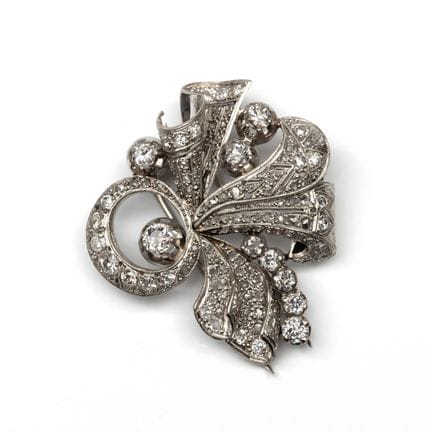 Broche en diamant du milieu du siècle, avec des or
