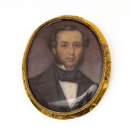 A mid-19th-century portrait brooch. It features a 