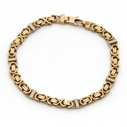 Bracelet byzantin à deux tons, avec un design plat
