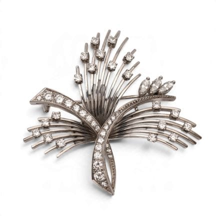 Un broche de diamantes, década de 1960. Realizado 